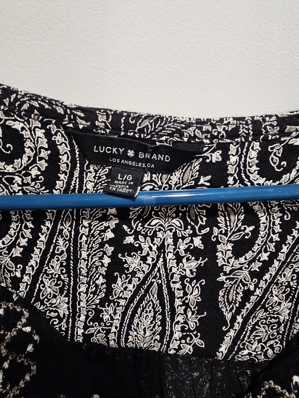 Lucky Brand Black and White Paisley Sleeveless Tank - Picture 2 of 4